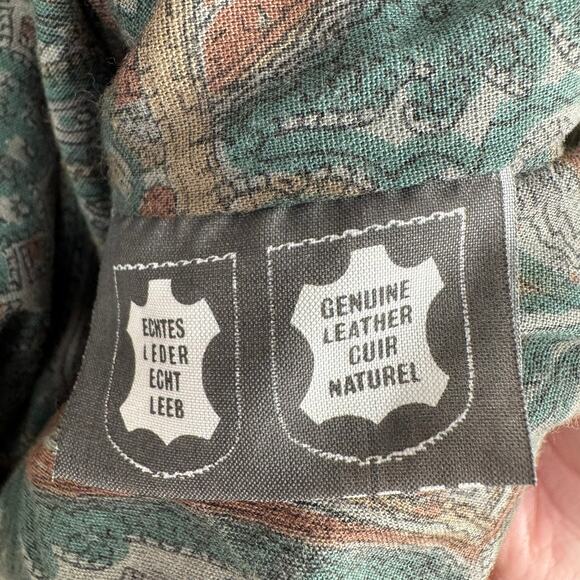 Vintage Echtes Leder Explorer Cargo Leather Jacket Mens XL Tan Gray Suede Collar - Picture 10 of 13